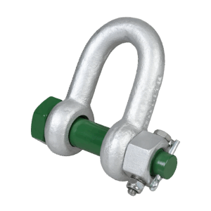 Green Pin® Standard Dee Shackle with Fixed Nut Safety Pin – GPSADFN, Grade 6 High-Tensile Steel Lifting Shackle