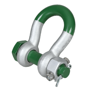 Green Pin Super® Bow Shackle with Fixed Nut Safety Pin – GPSUPFN, Grade 8 Alloy Steel Lifting Shackle