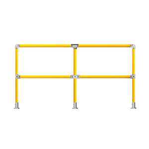 MezzBarriers 42.4 mm OD Safety / Pedestrian Barrier Assemblies – Safety Yellow Tube (1m–6m Width)
