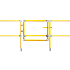 MezzBarriers Self-Closing Retro-Fit Safety Gate – Safety Yellow Tube