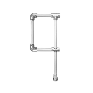 MezzBarries D48 Galvanised Tube Clamp Ready-Made ‘P’ End Post with 300 mm Extension