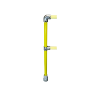 MezzBarries D48 Safety Yellow Tube Clamp Ready-Made End Post