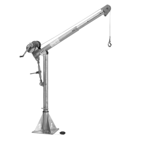 Thern Portable Lifting Davit Crane Commander 5PT10G-M1+ with Spur Gear Manual Winch and Base - up to 544kg WLL