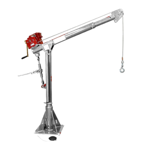 Thern Portable Lifting Davit Crane Commander 5PT10G-M2+ with Worm Gear Manual Winch and Base - up to 544kg WLL