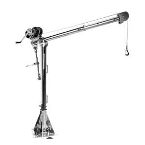 Thern Portable Stainless Steel Lifting Davit Crane Commander 5PT10S-M3+ with Spur Gear Manual Winch and Base - up to 544kg WLL