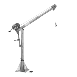 Thern Portable Lifting Davit Crane Commander 5PT20G-M1+ with Spur Gear Manual Winch and Base - up to 905kg WLL