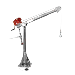 Thern Portable Lifting Davit Crane Commander 5PT20G-M2+ with Worm Gear Manual Winch and Base - up to 905kg WLL