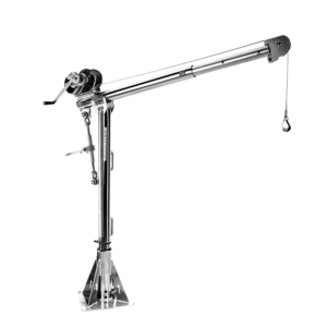 Thern Portable Stainless Steel Lifting Davit Crane Commander 5PT20S-M3+ with Spur Gear Manual Winch and Base - up to 905kg WLL