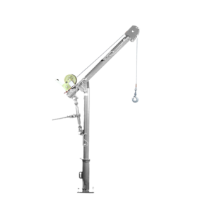 Thern Portable Lifting Davit Crane Commander 5PT5G-M1+ with Spur Gear Manual Winch and Base - up to 300kg WLL
