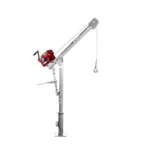 Thern Portable Lifting Davit Crane Commander 5PT5G-M2+ with Worm Gear Manual Winch and Base - up to 300kg WLL