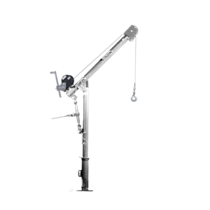 Thern Portable Stainless Steel Lifting Davit Crane Commander 5PT5S-M3+ with Spur Gear Manual Winch and Base - up to 300kg WLL