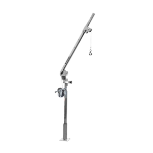Thern Portable 304 Stainless Steel Lifting Davit Crane Ensign 5PA5S-M3+ with Spur Gear Manual Winch and Base - up to 226kg WLL