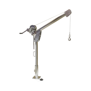 Thern Portable Stainless Steel Lifting Davit Crane First Mate 5PF5S-M3+ with Manual Winch and Base - up to 385kg WLL