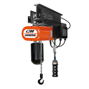 CM Lodestar Electric Chain Hoist with Powered Trolley 250kg–3t WLL (110v/240v/400v)
